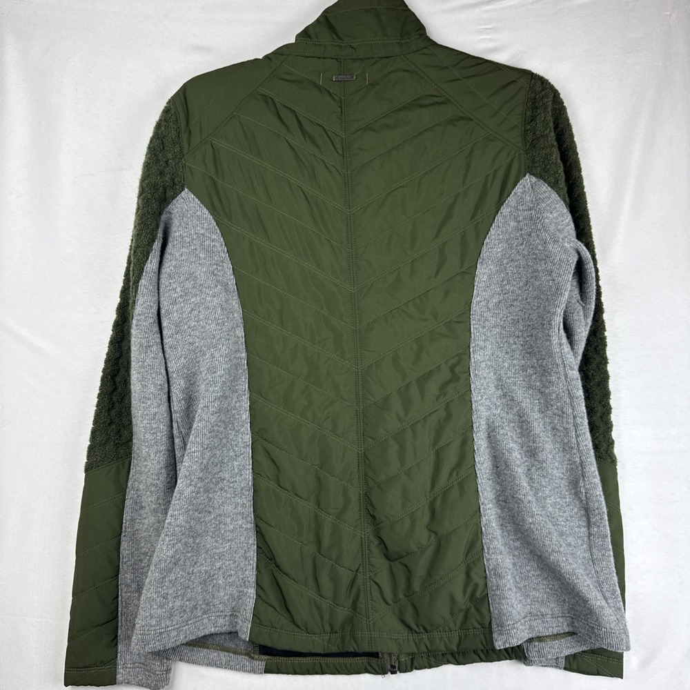 prAna Womens Large Green Gray Hybrid Insulated Jacket Full Zip Outdoor - Picture 2 of 7